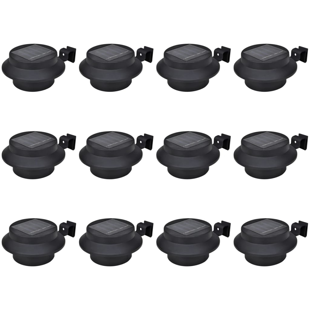 8719883695822_a_en_hd_1 vidaXL Outdoor Solar Fence Lamps 12 pcs LED Black - Image 1