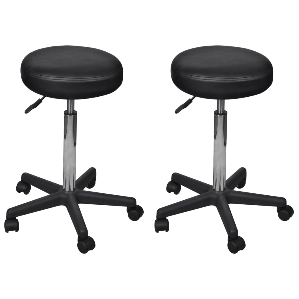 8719883699714_a_en_hd_1 vidaXL Office Stools 2 pcs Black 35.5x84 cm Faux Leather - Image 1