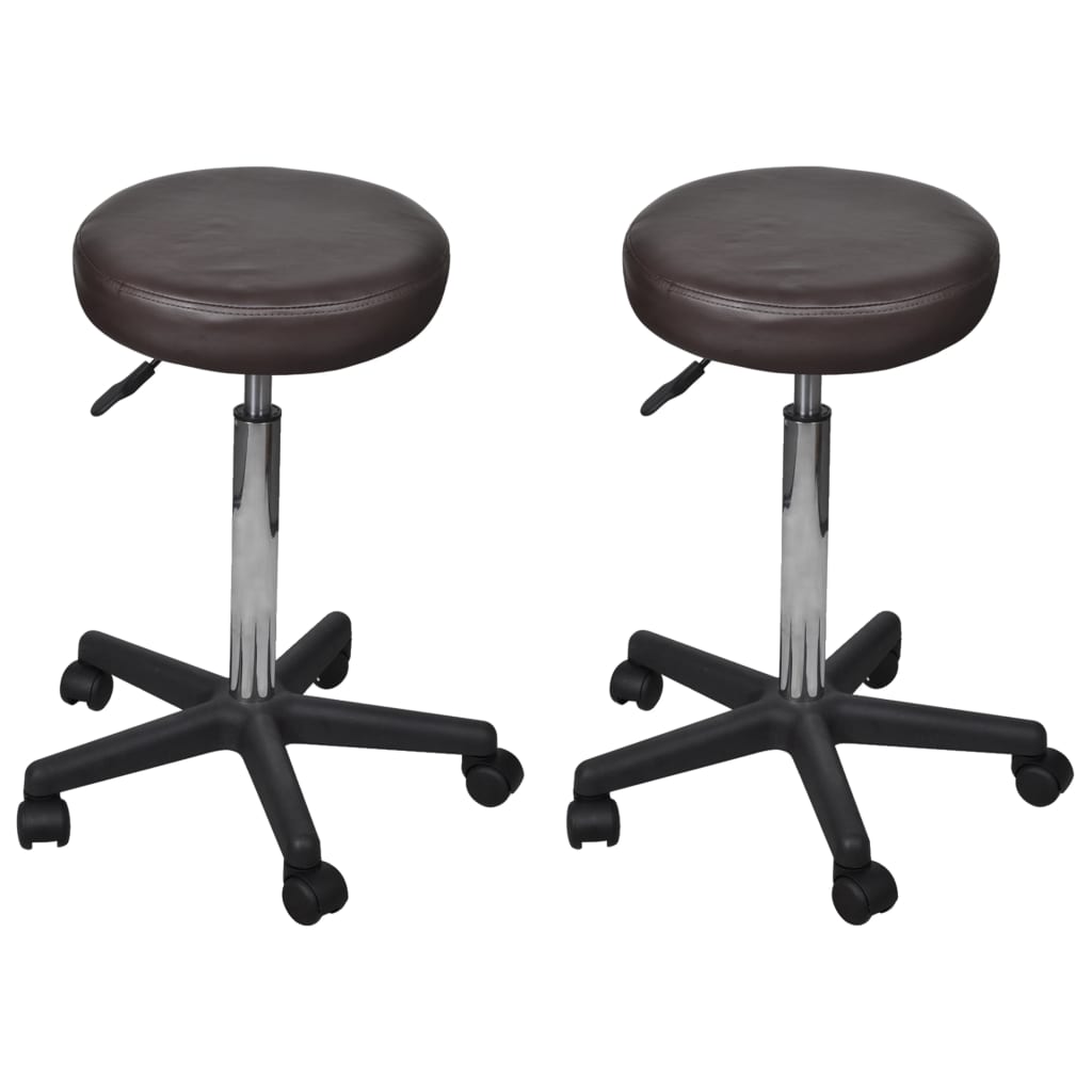 8719883699738_a_en_hd_1 vidaXL Office Stools 2 pcs Brown 35.5x84 cm Faux Leather - Image 1