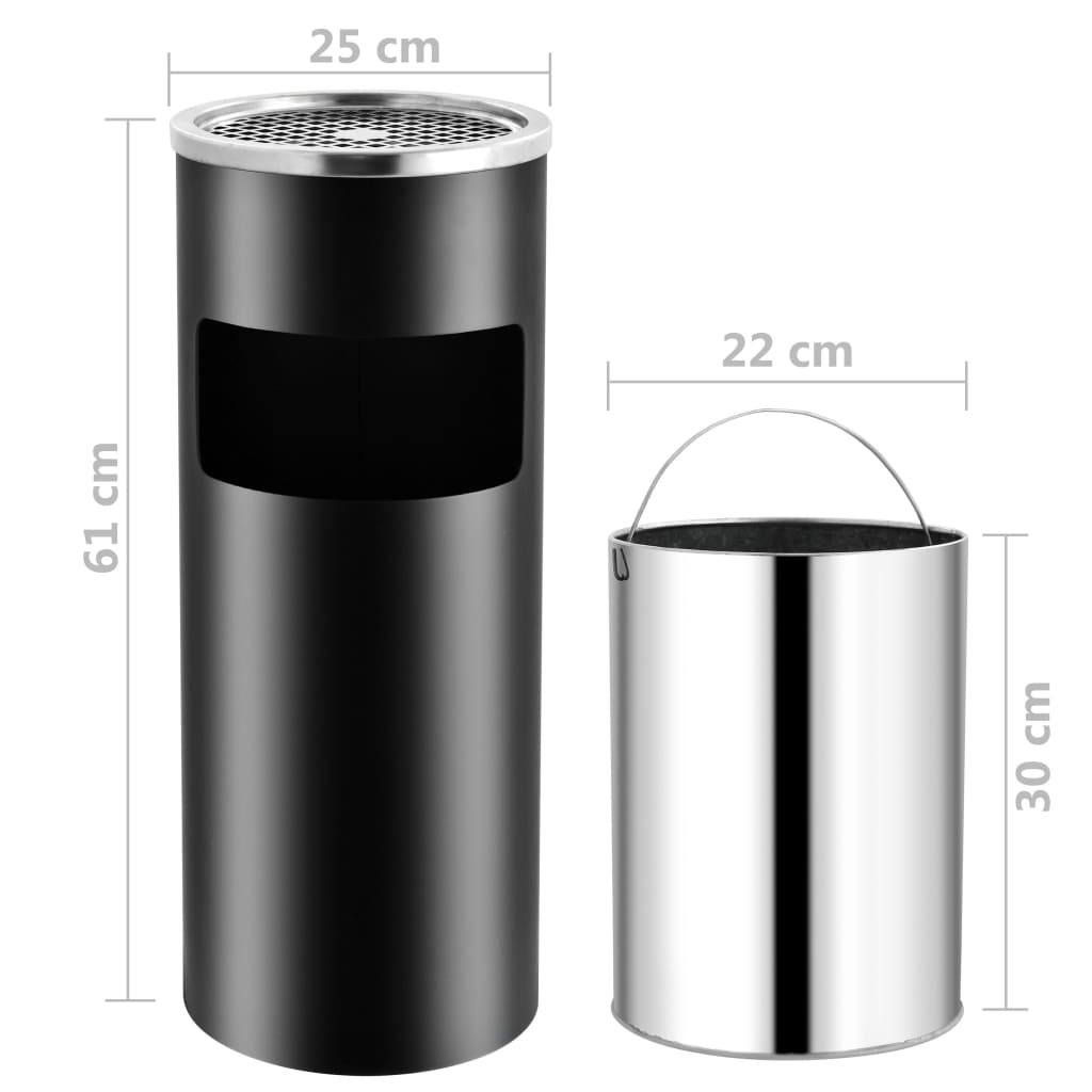 8719883705248_g_en_hd_5 vidaXL Ashtray Dustbin Hotel 30 L Steel Black - Image 6