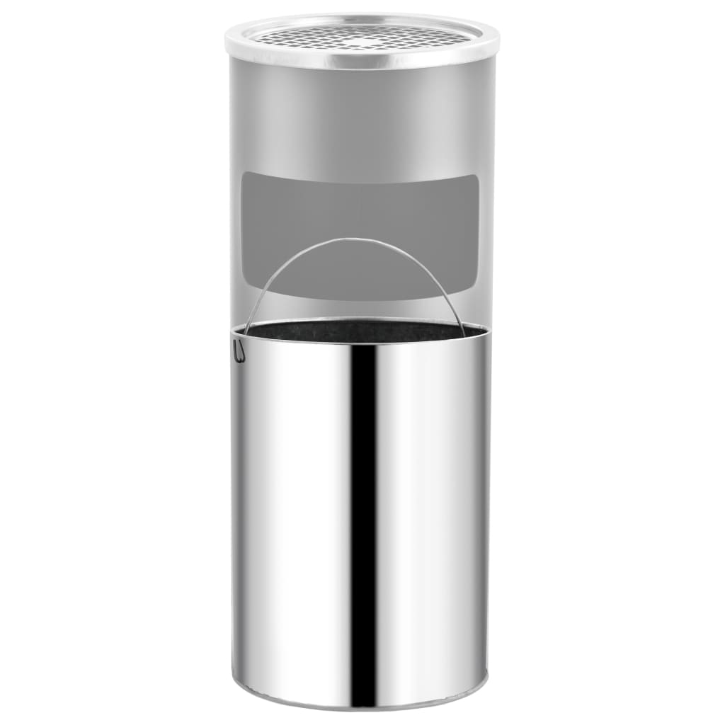 8719883705255_g_en_hd_2 vidaXL Ashtray Dustbin Hotel 30 L Steel Grey - Image 3