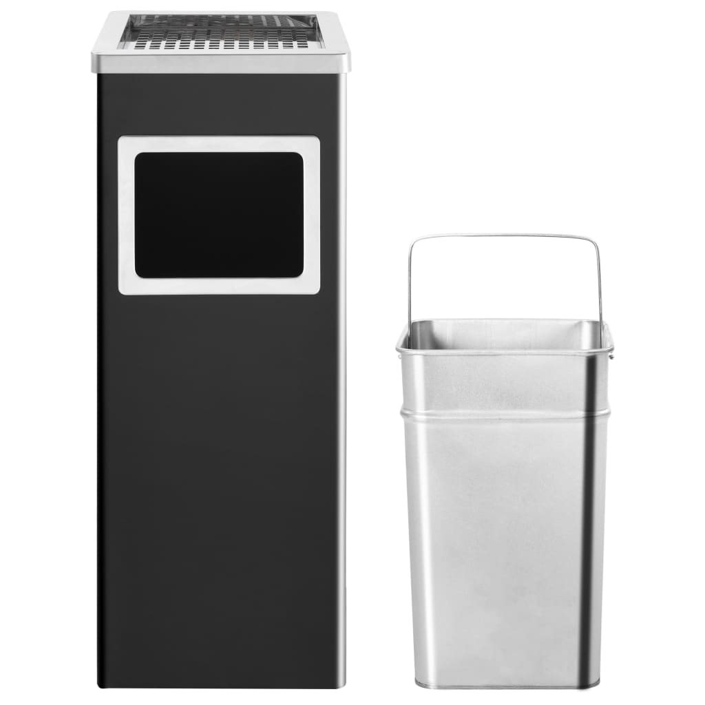 8719883705279_g_en_hd_1 vidaXL Ashtray Dustbin Hotel 36 L Steel Black - Image 2