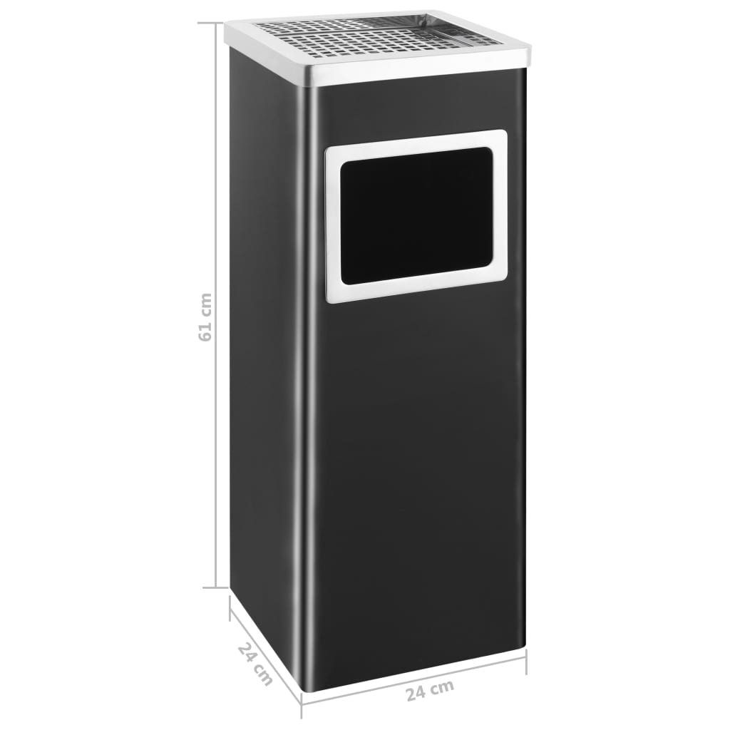 8719883705279_g_en_hd_7 vidaXL Ashtray Dustbin Hotel 36 L Steel Black - Image 8