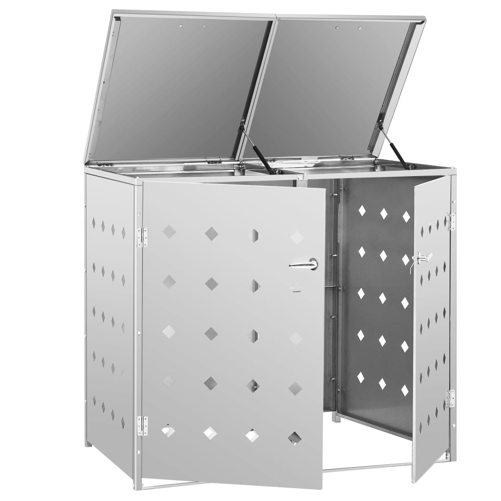 8719883706016_g_en_hd_2 vidaXL Double Wheelie Bin Shed 240 L Stainless Steel - Image 4