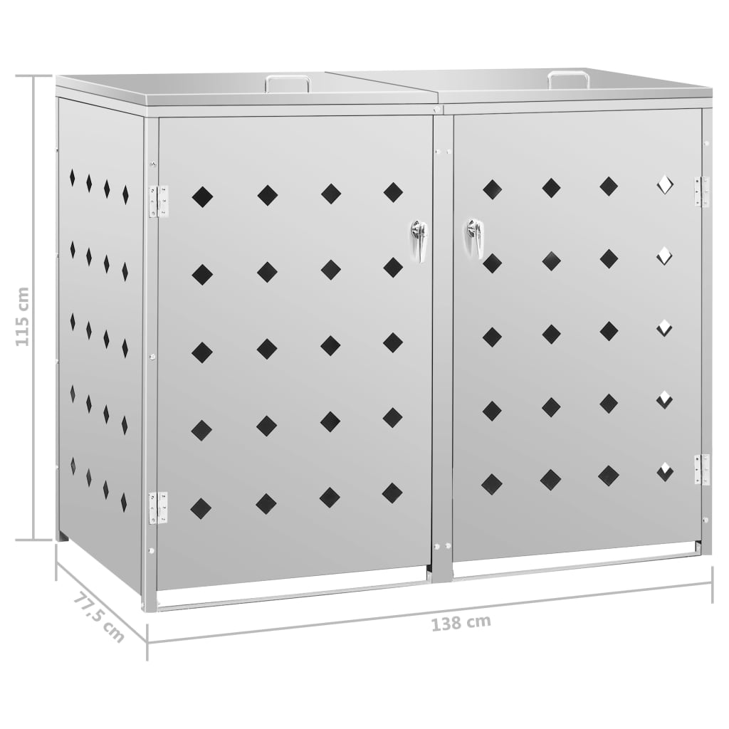 8719883706016_g_en_hd_7 vidaXL Double Wheelie Bin Shed 240 L Stainless Steel - Image 9