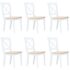 vidaXL Dining Chairs 6 pcs White and Light Wood Solid Rubber Wood