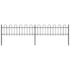 vidaXL Garden Fence with Hoop Top Steel 359x60 cm Black
