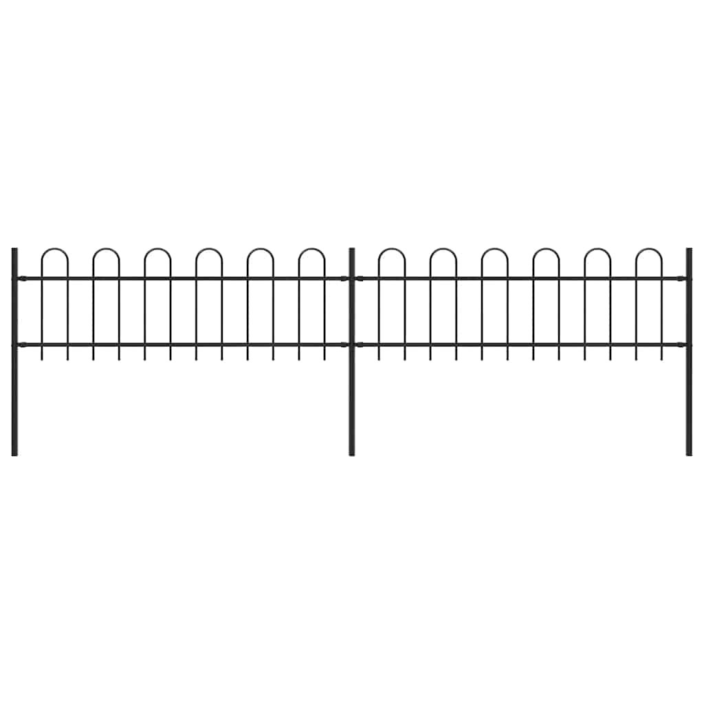 8719883710600_a_en_hd_1 vidaXL Garden Fence with Hoop Top Steel 359x60 cm Black - Image 1