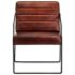 vidaXL Armchair Dark Brown Real Leather - Image 2