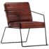 vidaXL Armchair Dark Brown Real Leather - Image 11