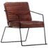vidaXL Armchair Dark Brown Real Leather - Image 12
