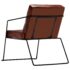 vidaXL Armchair Dark Brown Real Leather - Image 3