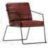 vidaXL Armchair Dark Brown Real Leather - Image 8