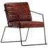 vidaXL Armchair Dark Brown Real Leather - Image 9