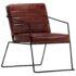 vidaXL Armchair Dark Brown Real Leather - Image 10