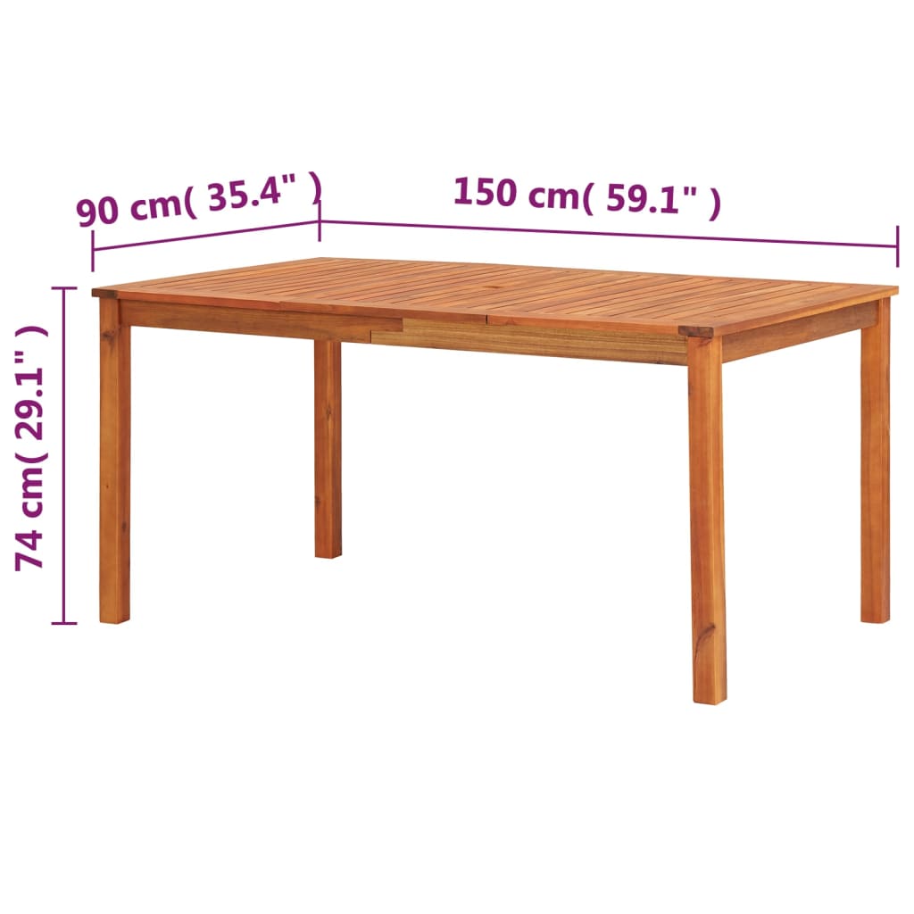 8719883719085_g_en_hd_5 vidaXL Garden Table 150x90x74 cm Solid Acacia Wood - Image 6