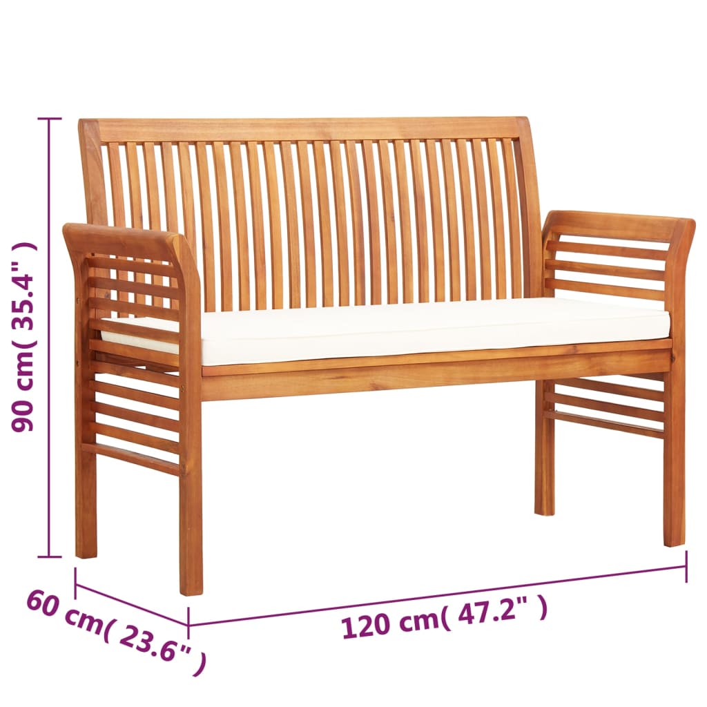 8719883719139_g_en_hd_6 vidaXL 2-Seater Garden Bench with Cushion 120 cm Solid Acacia Wood - Image 7