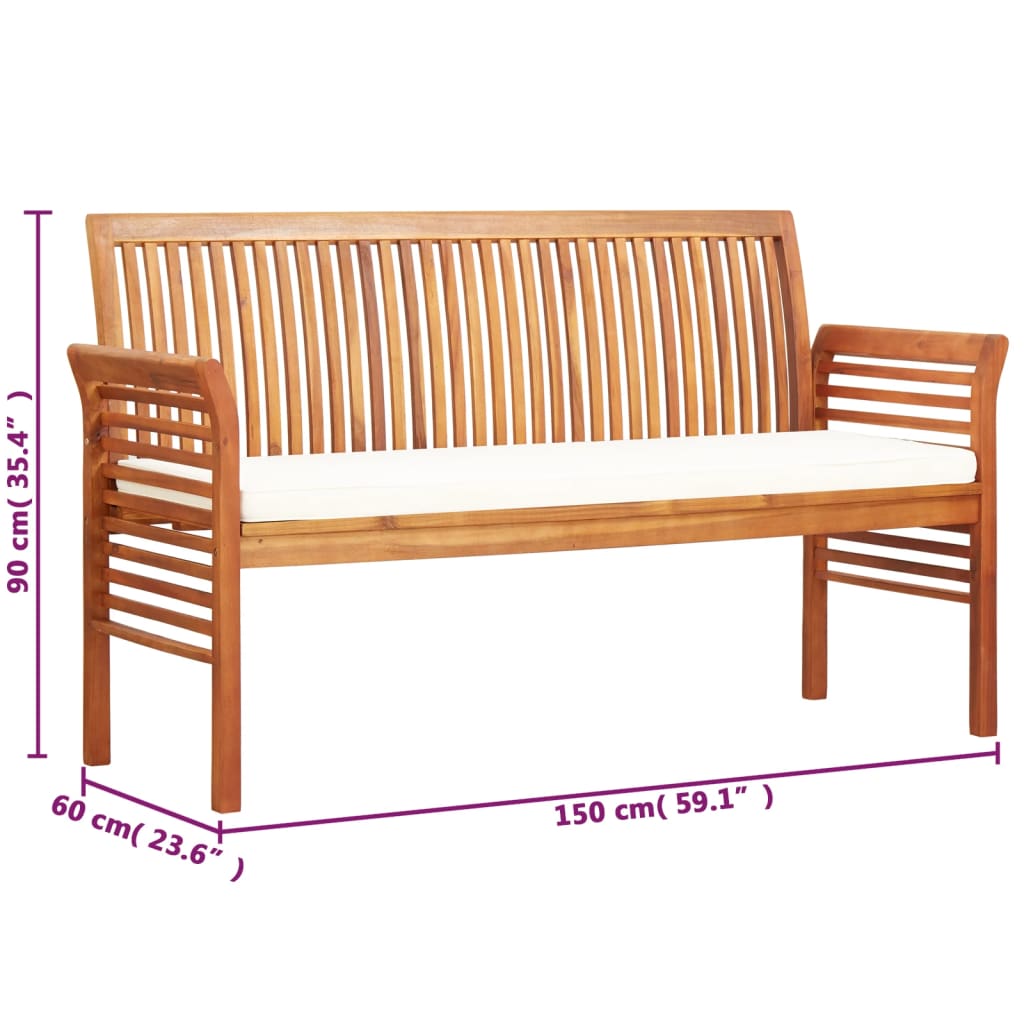 8719883719146_g_en_hd_6 vidaXL 3-Seater Garden Bench with Cushion 150 cm Solid Acacia Wood - Image 7
