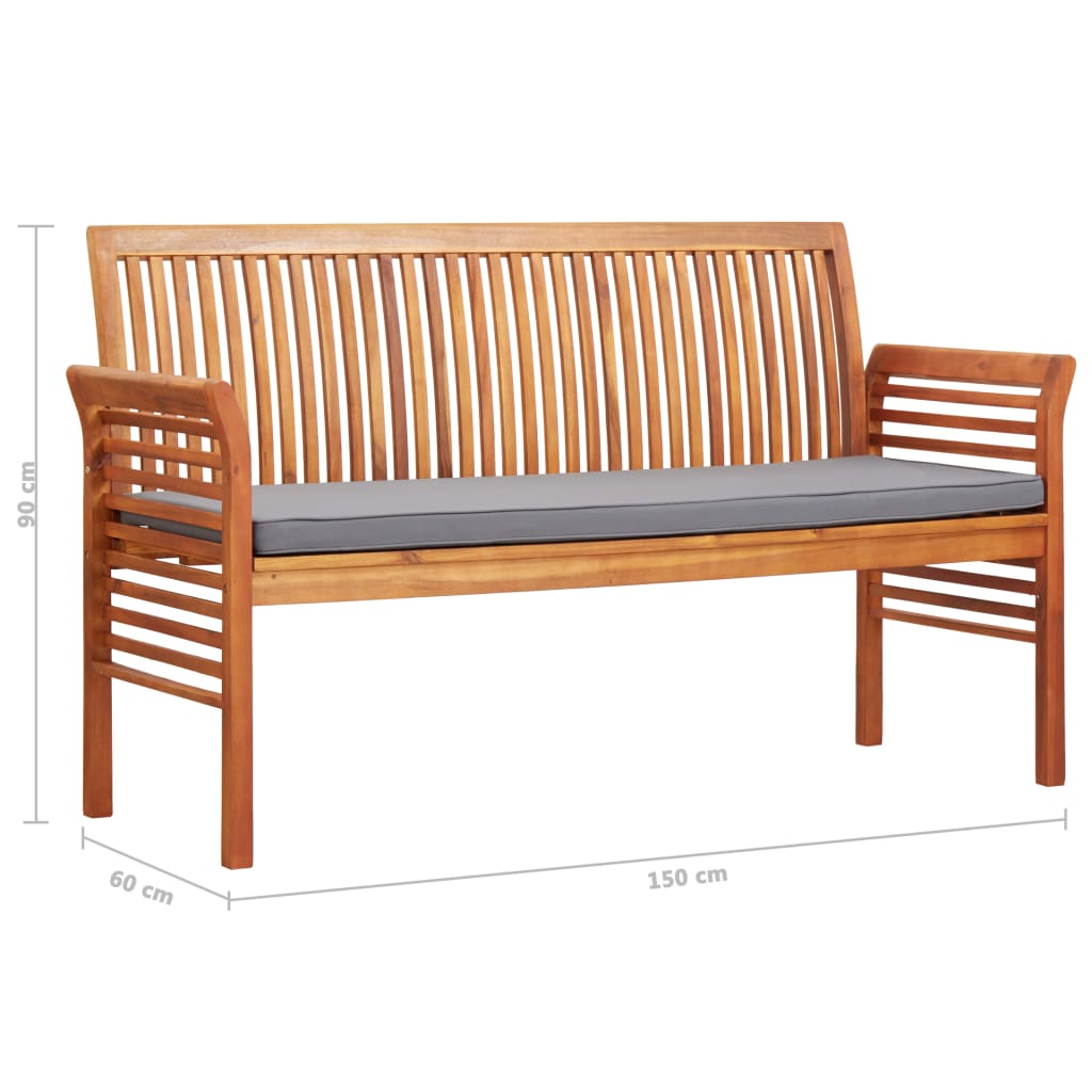 8719883719191_g_en_hd_6 vidaXL 3-Seater Garden Bench with Cushion 150 cm Solid Acacia Wood - Image 7