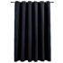 vidaXL Blackout Curtain with Metal Rings Black 290x245 cm - Image 2