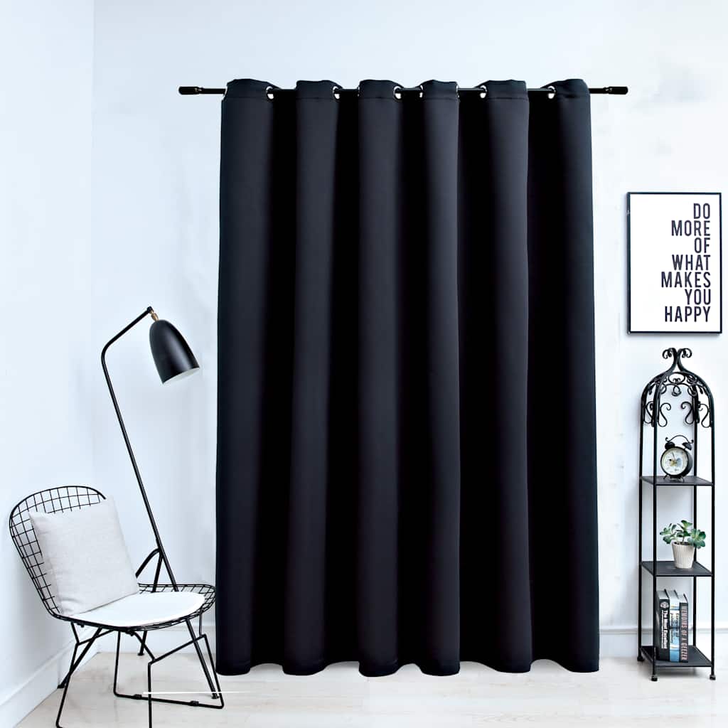 8719883719887_m_en_hd_1 vidaXL Blackout Curtain with Metal Rings Black 290x245 cm - Image 1