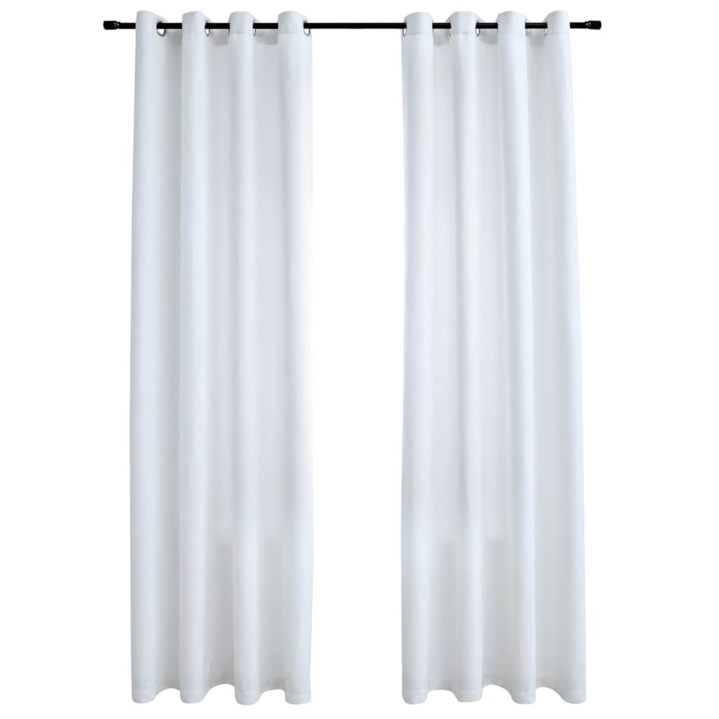 8719883720593_a_en_hd_1 vidaXL Blackout Curtains with Metal Rings 2 pcs Off White 140x245 cm - Image 2