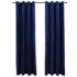 vidaXL Blackout Curtains with Rings 2 pcs Velvet Dark Blue 140x245 cm - Image 2