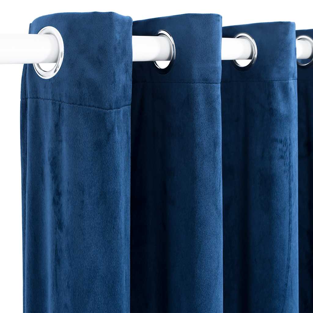 8719883721064_g_en_hd_2 vidaXL Blackout Curtain with Metal Rings Velvet Dark Blue 290x245 cm - Image 4