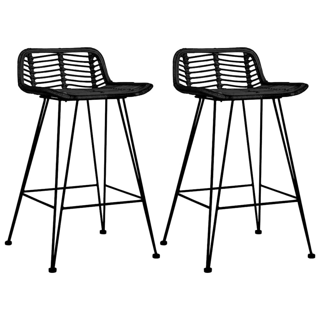 8719883722283_a_en_hd_1 vidaXL Bar Chairs 2 pcs Black Rattan - Image 1