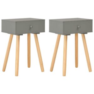 vidaXL Bedside Tables 2 pcs Grey Solid Pinewood