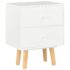 vidaXL Bedside Cabinets 2 pcs White 40x30x50 cm Solid Pinewood - Image 3