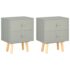 vidaXL Bedside Cabinets 2 pcs Grey 40x30x50 cm Solid Pinewood