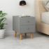 vidaXL Bedside Cabinets 2 pcs Grey 40x30x50 cm Solid Pinewood - Image 2