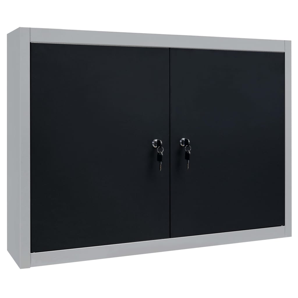 8719883723600_g_en_hd_1 vidaXL Wall Mounted Tool Cabinet Industrial Style Metal Grey and Black - Image 2