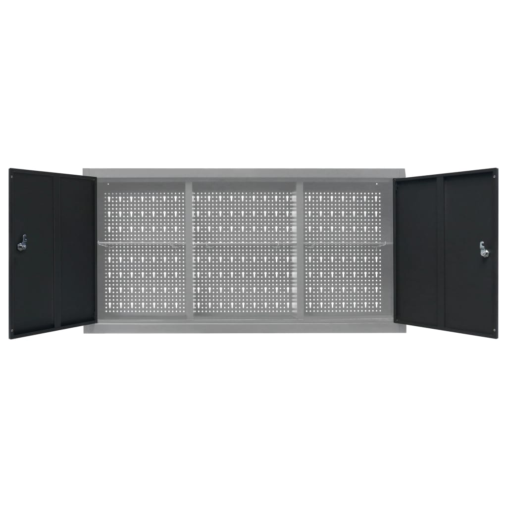 8719883723617_g_en_hd_4 vidaXL Wall Mounted Tool Cabinet Industrial Style Metal Grey and Black - Image 6