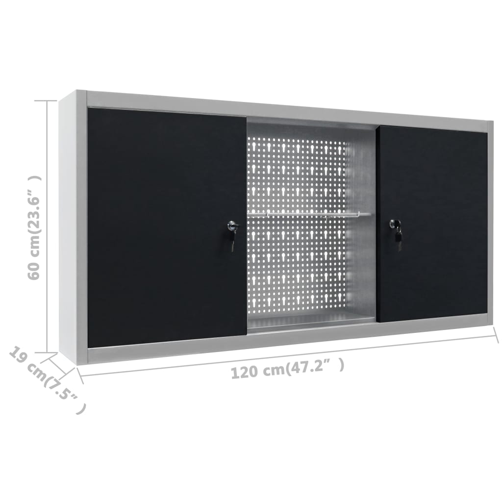 8719883723617_g_en_hd_8 vidaXL Wall Mounted Tool Cabinet Industrial Style Metal Grey and Black - Image 10