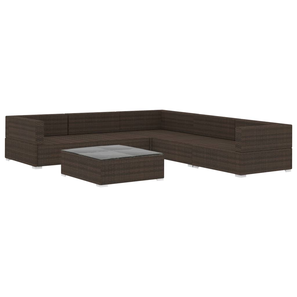8719883724881_g_en_hd_1 vidaXL 6 Piece Garden Lounge Set with Cushions Poly Rattan Brown - Image 3