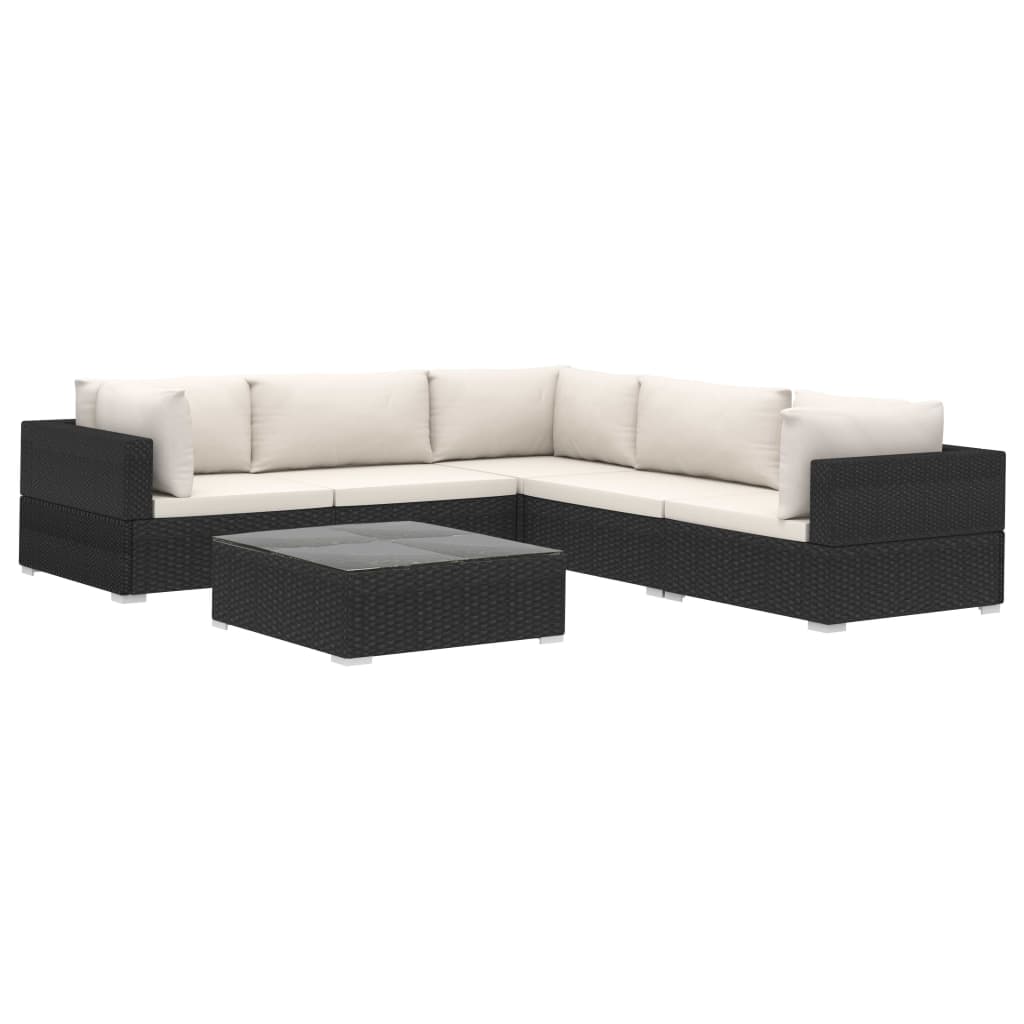8719883724898_a_en_hd_1 vidaXL 6 Piece Garden Lounge Set with Cushions Poly Rattan Black - Image 2