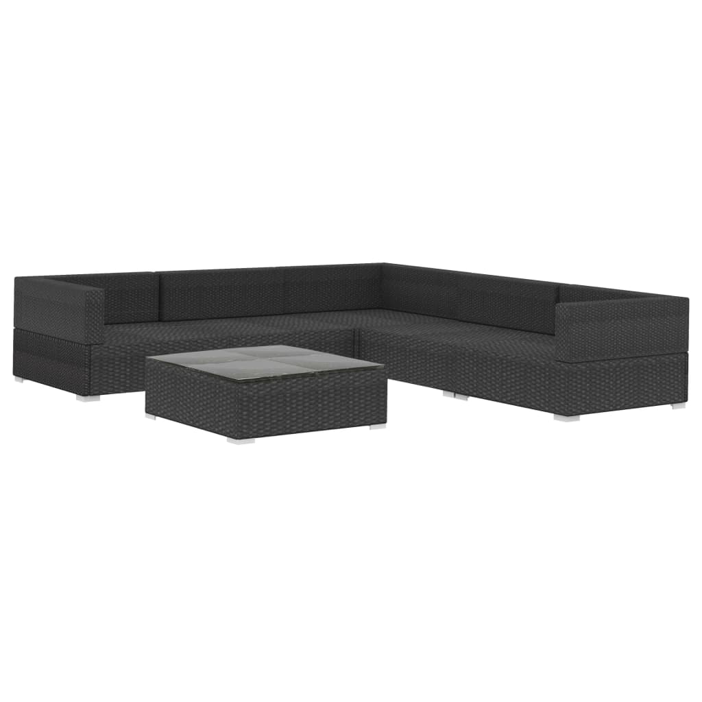 8719883724898_g_en_hd_1 vidaXL 6 Piece Garden Lounge Set with Cushions Poly Rattan Black - Image 3