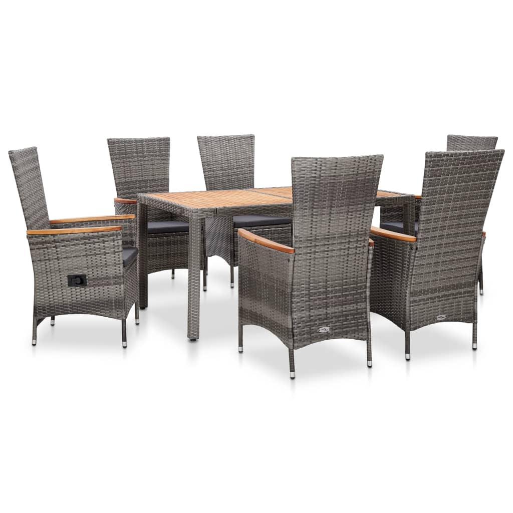 8719883726038_a_en_hd_1 vidaXL 7 Piece Outdoor Dining Set with Cushions Poly Rattan Grey - Image 1