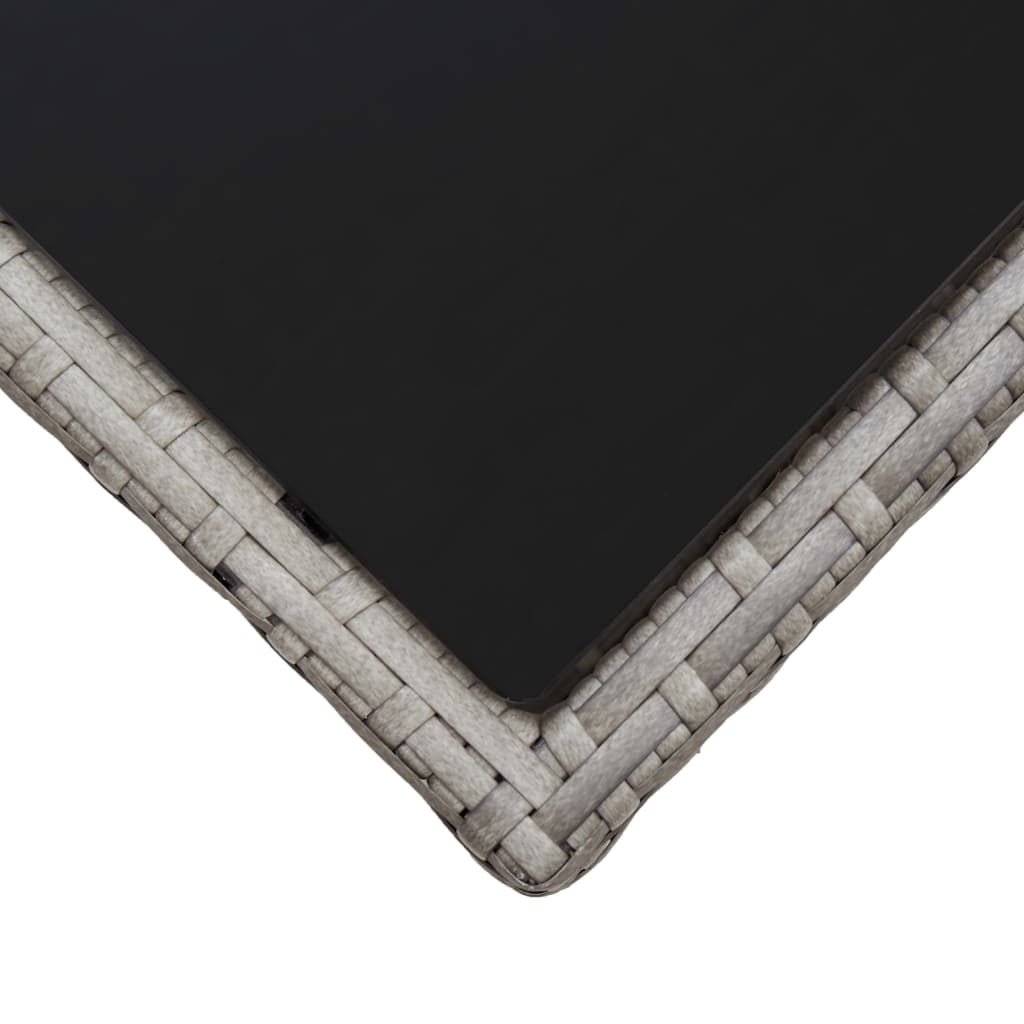 8719883726328_g_en_hd_3 vidaXL Coffee Table Grey 45x45x40 cm Poly Rattan and Glass - Image 4