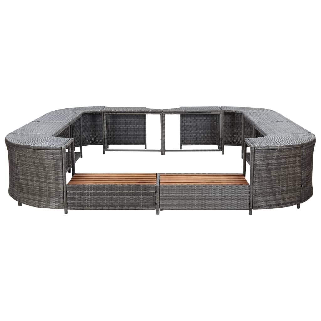 8719883726380_g_en_hd_1 vidaXL Square Spa Surround Grey 268 x 268 x 55 cm Poly Rattan - Image 2