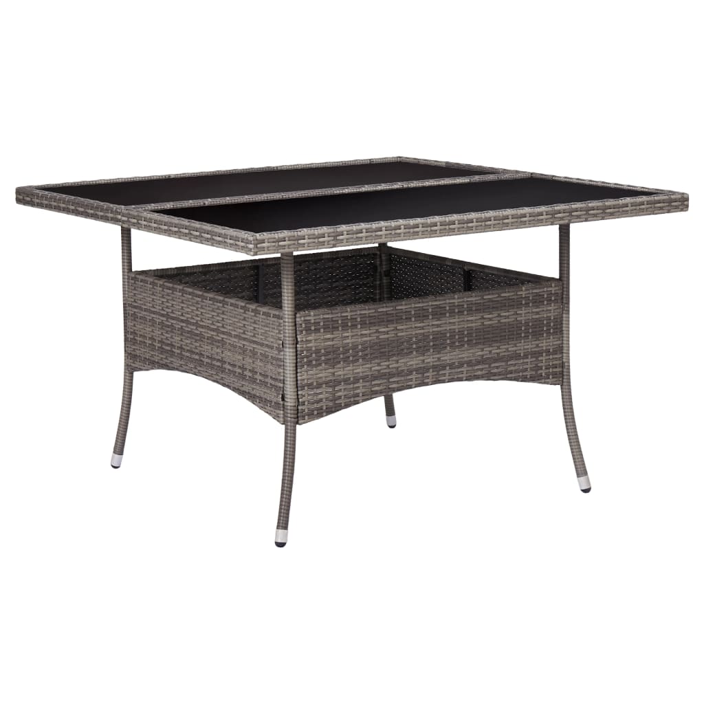 8719883727400_a_en_hd_1 vidaXL Outdoor Dining Table Grey Poly Rattan and Glass - Image 1
