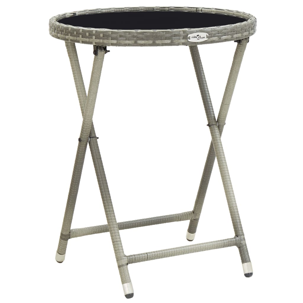 8719883727547_a_en_hd_1 vidaXL Tea Table Grey 60 cm Poly Rattan and Tempered Glass - Image 1