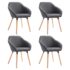 vidaXL Dining Chairs 4 pcs Dark Grey Fabric - Image 2