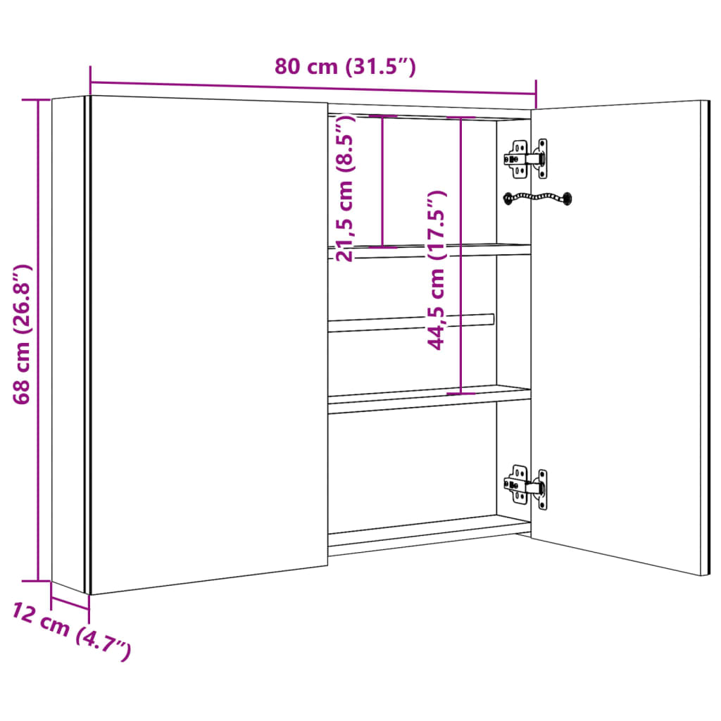 8719883728483_g_en_hd_6 vidaXL LED Bathroom Mirror Cabinet 80x12.2x68 cm - Image 8