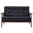 vidaXL Sofa Set 2 Piece Black Faux Leather - Image 4