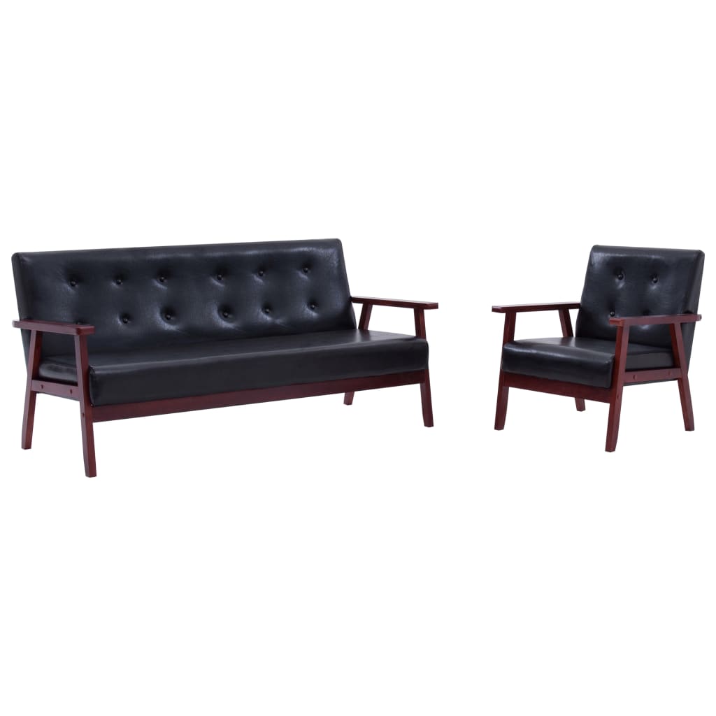 8719883728537_a_en_hd_1 vidaXL Sofa Set 2 Piece Black Faux Leather - Image 1
