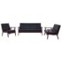 vidaXL Sofa Set 3 Piece Black Faux Leather - Image 2