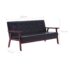 vidaXL Sofa Set 3 Piece Black Faux Leather - Image 11